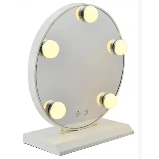 Кругле дзеркало для макіяжу з LED підсвічуванням Led Mirror JX-526, 5 LED, Білий