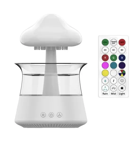 Атмосферний ультразвуковий зволожувач повітря гриб Rainfall з ефектом дощу. Нічник зволожувач повітря Doctor-101 з підсвіткою