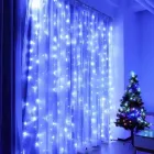 Святкова гірлянда завіса "Штора" на вікно 160LED 2х2м Мультикольоровий колір діодів Синій USB