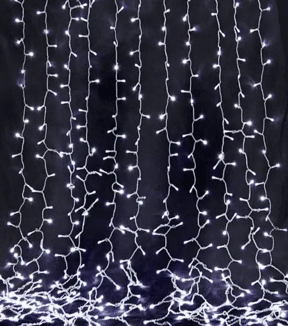 Новорічні гірлянди. Гірлянда водоспад 320-400L 3x3м (10х32 Ламп) Біла (7150)