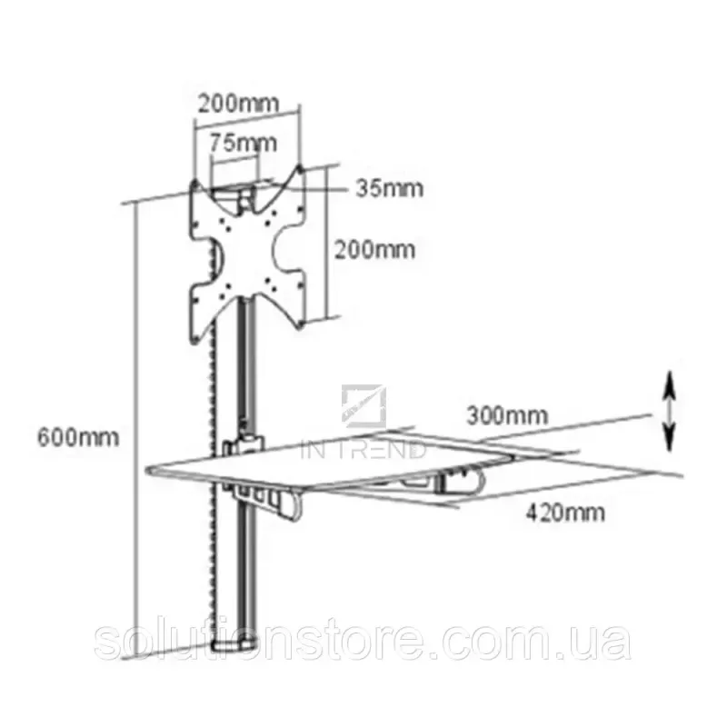 Кронштейн для телевізора Чорне фіксоване настінне кріплення діагоналлю 10"- 32" до 10 кг