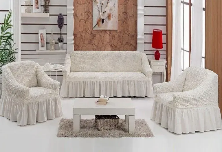 Натяжний чохол на диван та два крісла Туреччина, Універсальний чохол, накидка на диван