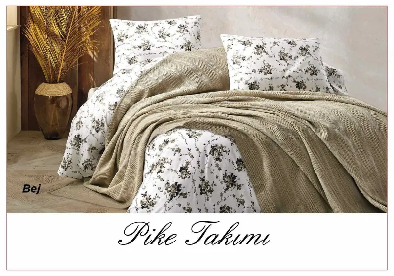 Постільна білизна з вафельним покривалом La Villa Mavi Білий