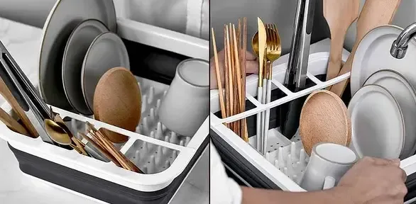 Сушка силіконова для посуду Benson BN-090 складна кухонна сушарка для посуду Бенсон, Бенсон