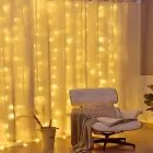 Святкова гірлянда завіса "Штора" на вікно 160LED 2х2м Мультикольоровий колір діодів теплий USB