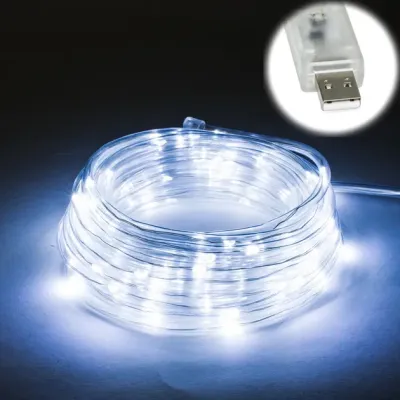 Гірлянда USB світлодіодна для дому Роса Холодний білий 10 м