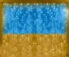 Патріотична гірлянда штора Прапор України 3*3 м 160 LED класична IP44