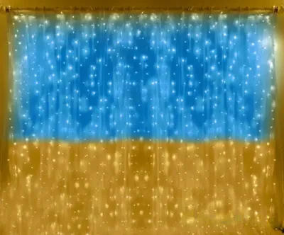Патріотична гірлянда штора Прапор України 3*3 м 160 LED класична IP44