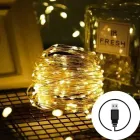 Світлодіодна гірлянда дріт 20 м USB  теплий білий