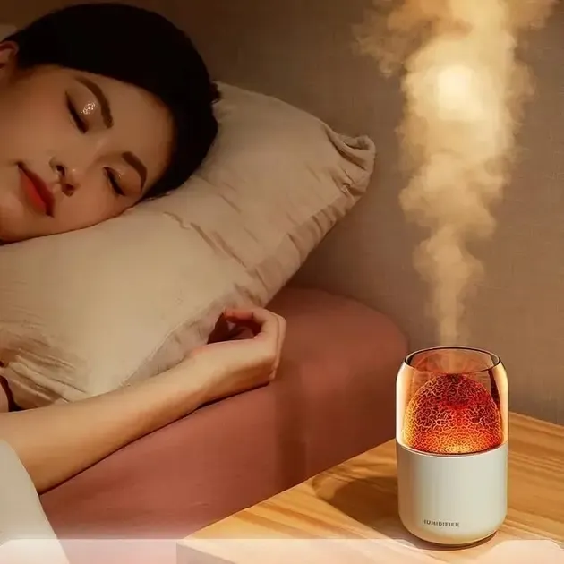 Нічний світильник-зволожувач JSQ-2, аромадіфузор, дизайн "вулкан"