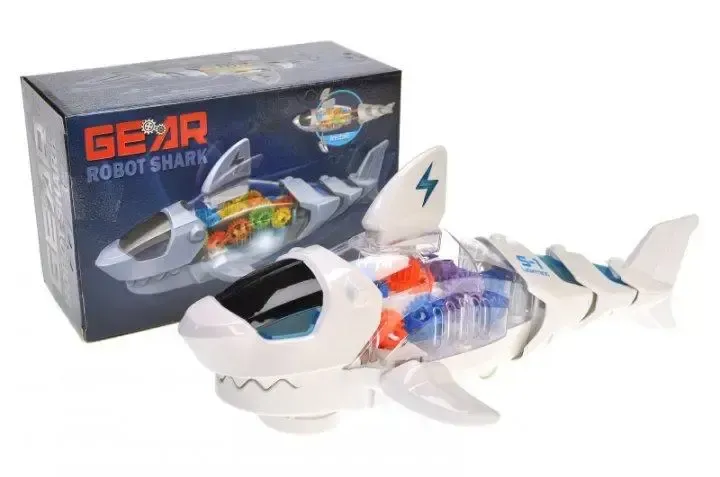 Музична іграшка акула (їздить, шестерні, рухомі частини, звук, світло) S-2А