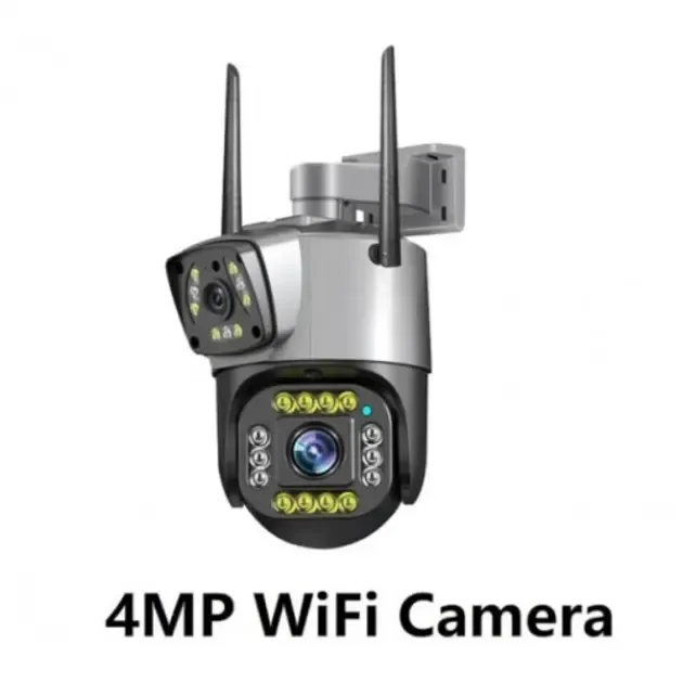 Камера відеоспостереження 4G під сім SIM-карту 8 Мп, IP камера з подвійною лінзою обертова