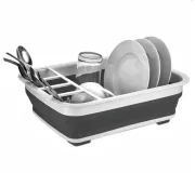 Сушка силіконова для посуду Benson BN-090 складна кухонна сушарка для посуду Бенсон, Бенсон