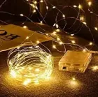 Гірлянда світлодіодна нитка роса 3м на батарейках 3 шт AAA білий колір білий Gold