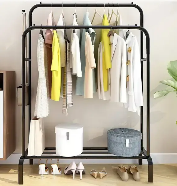 Подвійна стійка для одягу чорного кольору Double floor Hanger