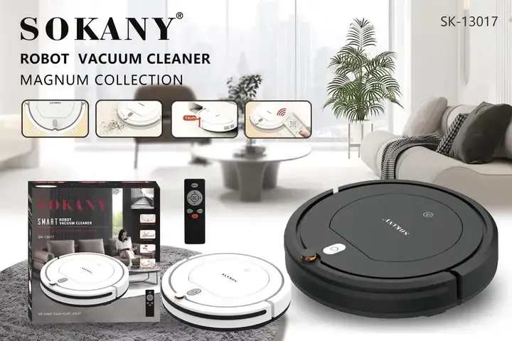 Автоматичний акумуляторний робот-пилосос SOKANY SK-13017 l Акумуляторний бездротовий смарт пилосос з пультом