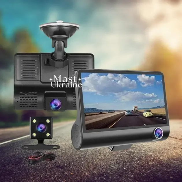 Автомобільний реєстратор 1080P FHD РК-екран 3 камера заднього огляду 170