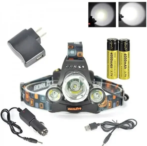 Потужний налобний світлодіодний ліхтарик 3 в 1 RJ-3000, налобний ліхтар, світлодіодний ліхтар