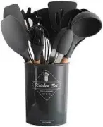 Набір кухонного приладдя силіконовий  Kitchen Set RB-2239 чорний (12 предметів)