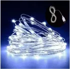 Гірлянда нитка Роса від USB, 30м, 300LED + пульт, Холодний білий / Світлодіодна новорічна гірлянда