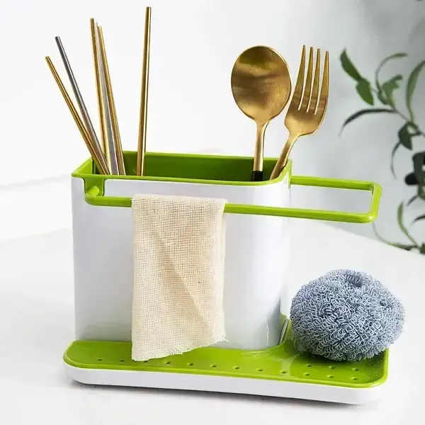 Універсальний органайзер для кухні на раковину 3 в 1 DAILY USE, для щіток, губок, мила та рушників