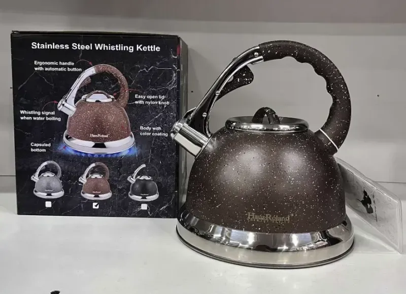 Чайник із гранітним покриттям зі свистком Haus Roland HR 704-5 3,5 л із нержавіючої сталі