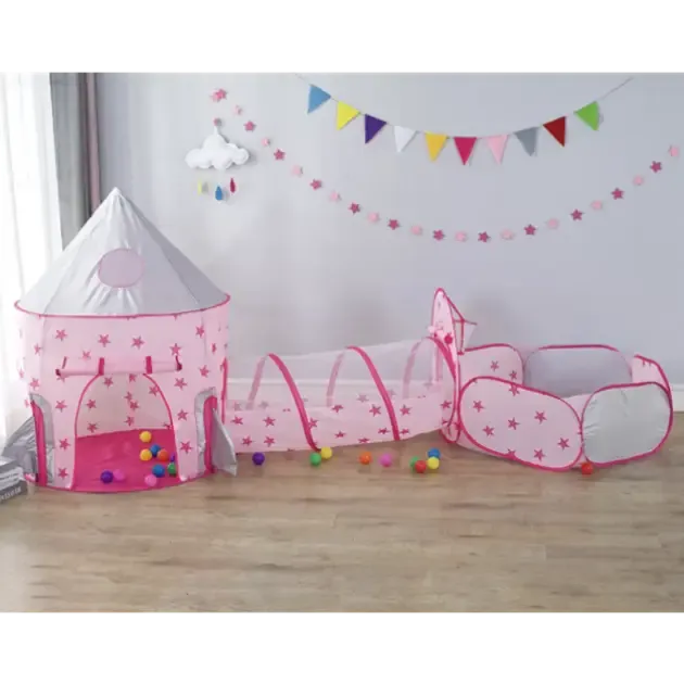 Намет дитячий ігровий / Великий дитячий намет з тунелем та сухим басейном / Намет будинок для дітей