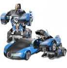 Машинка Трансформер Bugatti Size 18 см Robot Car синя з пультом