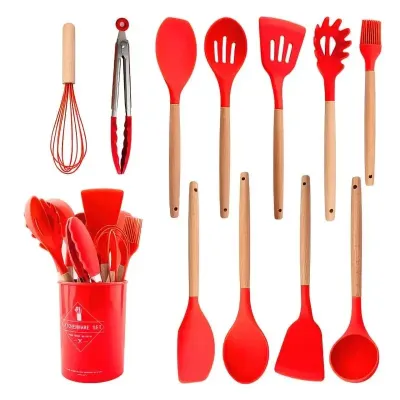 Набір кухонного приладдя силіконовий  Kitchen Set RB-2239 червоний (12 предметів)