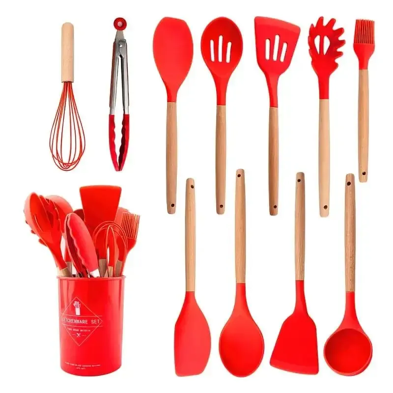 Набір кухонного приладдя силіконовий  Kitchen Set RB-2239 червоний (12 предметів)