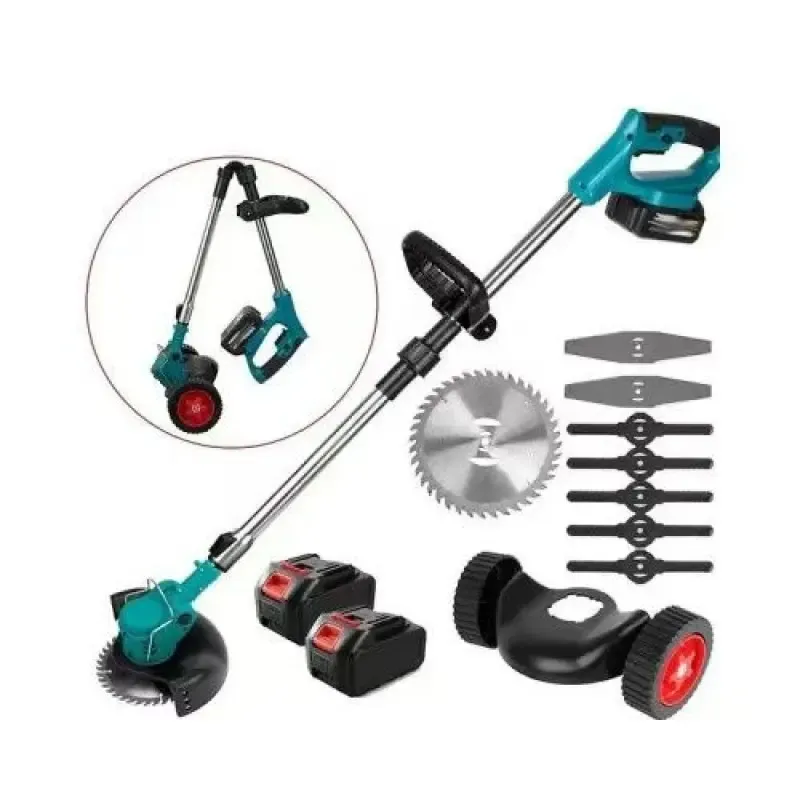 Акумуляторна газонокосарка-триммер + колеса 48 В, 2 батареї, 2000 мАг