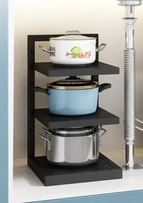 Кухонна полиця для зберігання каструль на 4 рівні для зберігання каструль регульована