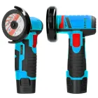 Професійна акумуляторна болгарка Meterk 500W 12V, Кутова шліфувальна машина 76 мм на акумуляторі, шліфувальна машина 19500 об/хв в кейсі Синя