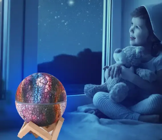 Проектор - нічник з колонкою та мелодіями для сну на поставці "Планета" k880 проектор зоряного неба