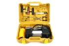 Автомобильный двухпоршневый компрессор с набором инструментов в кейсе YELLOW