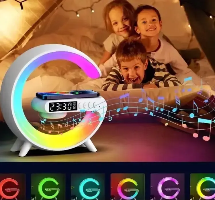 Настільна смарт-лампа з бездротовою зарядкою та динаміком Smart Light Sound Machine G63