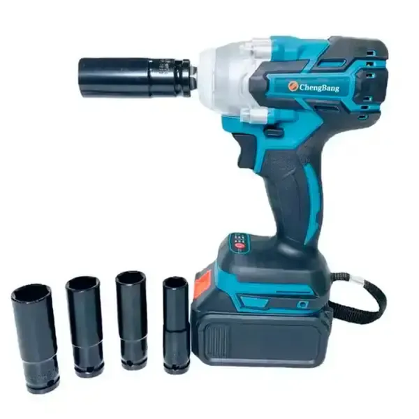 Акумуляторний безщітковий гайковерт на 2 акумулятори з набором інструментів 1135-4