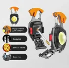 Акумуляторний LED ліхтарик W5147 з Type-C (7 режимів, прикурювач, карабін, ніж, магніт)