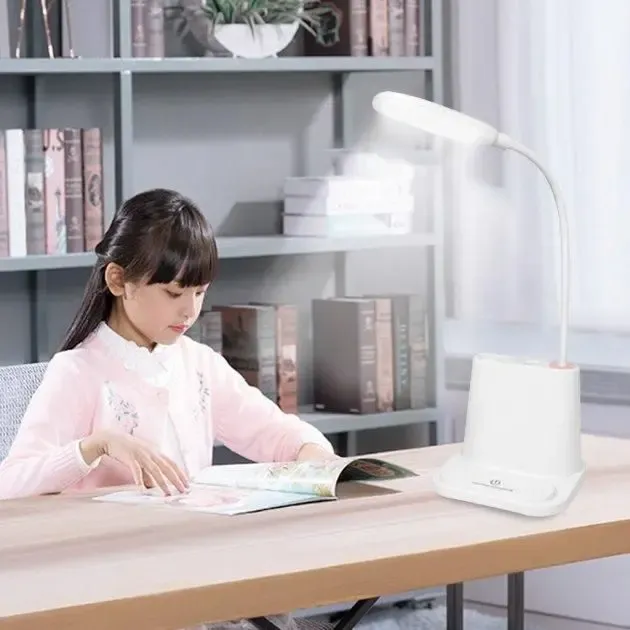 Акумуляторна настільна LED лампа Bionic Desk Lamp c USB виходом, органайзером та підставкою для смартфона