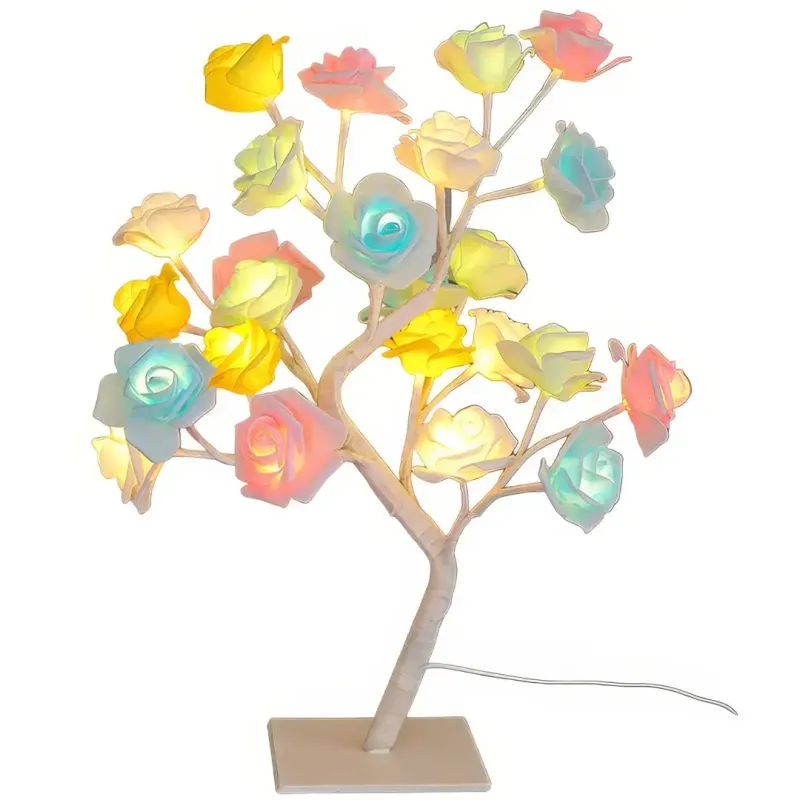 Кольорова Настільна світлодіодна лампа / Дерево Троянда / Декоративна настільна лампа для дому
