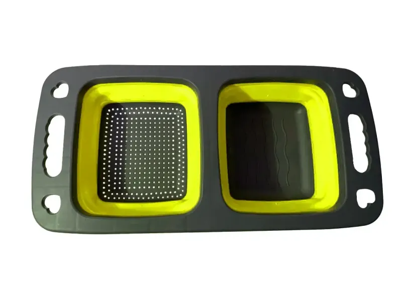 Дошка-друшляк силіконова складана миска-трансформер для овочів та фруктів 2 шт в одному