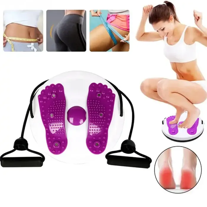 Тренажер диск здоров'я  для схуднення підлоговий з еспандерами та масажем ступнів