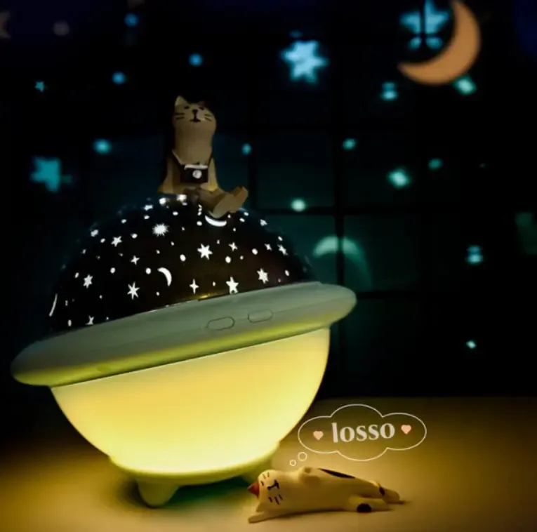 Нічник зоряне небо Night Light projection lamp, Дитячий нічник-проектор, М'який лід нічник