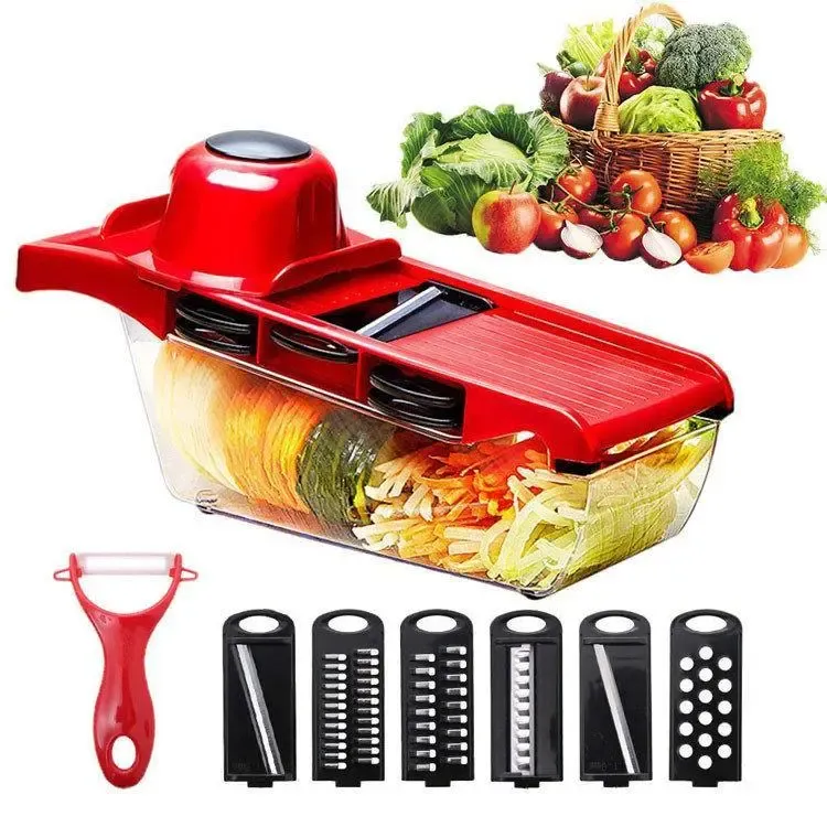 Овочерізка, тертка Mandoline Slicer 6 in 1 c контейнером, слайсер, тертка
