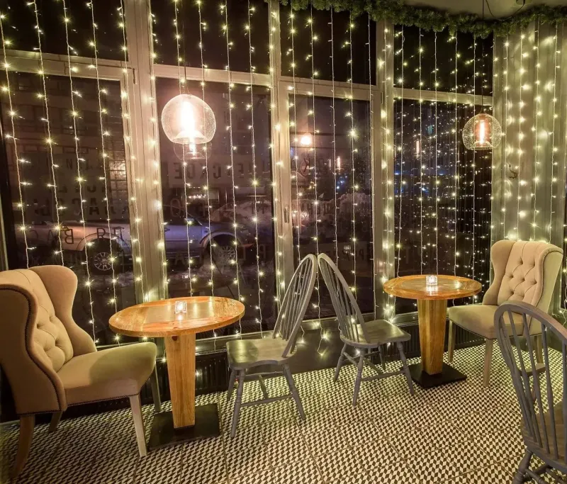 Гірлянда-штора Водоспад 3х2 м, 200 LED світлова завіса зі статичним режимом, тепле світло