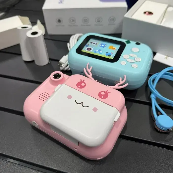 Блакитний Дитячий фотоапарат C11 з екраном моментального друку фото "Ріжки"