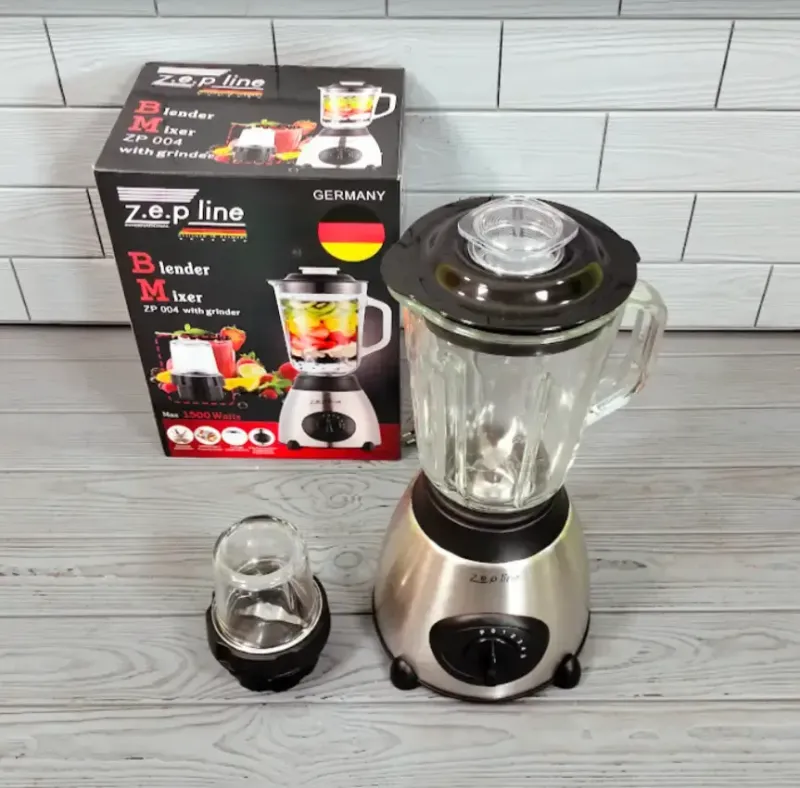 Блендер 1500W побутовий кухонний стаціонарний 1,5л з кавомолкою Zepline ZP-004