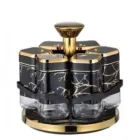 Органайзер на підставці для спецій 6 банок BLACK-GOLD