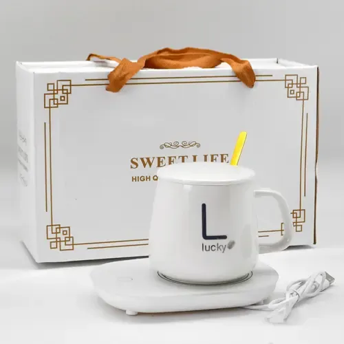 Зелена Чашка на подставке с подогревом Stenson YG01317 L 400мл