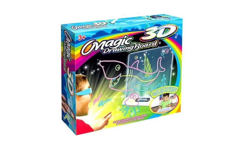 Електронна дошка для малювання SUNROZ 3D Magic Drawing Board Морський стиль з підсвічуванням та 3Д ефектом